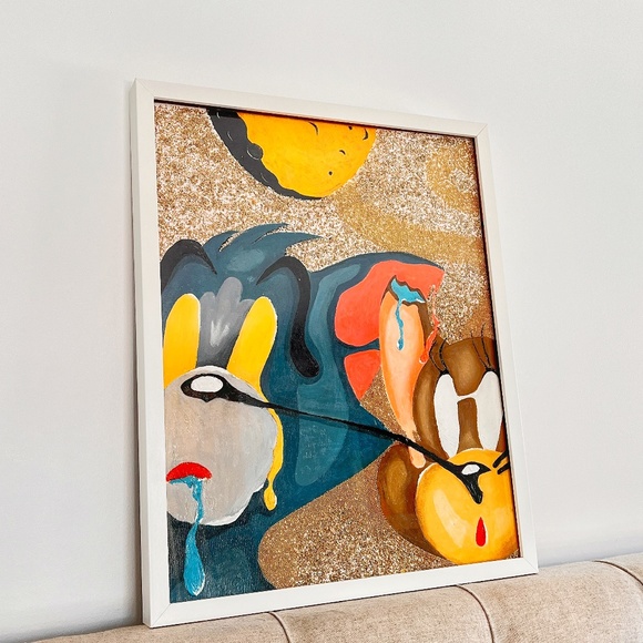 Tom and Jerry Luxury Painting | Wall Art | Cartoon Tom&Jerry | Original - Picture 1 of 7
